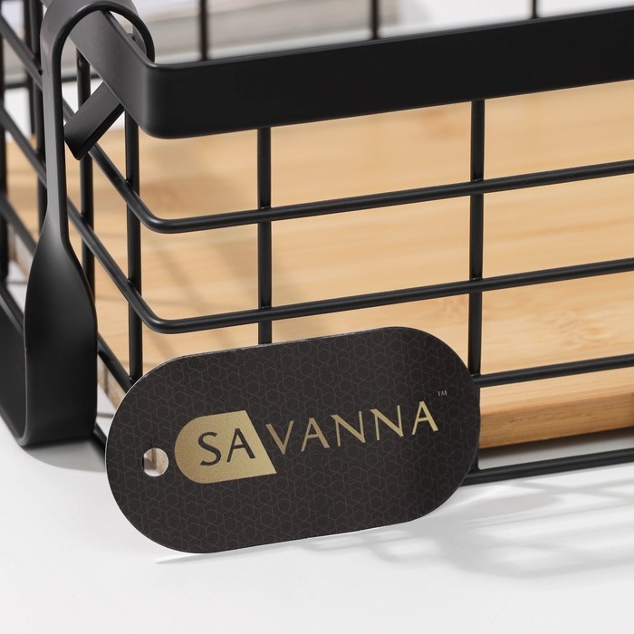 Корзина универсальная SAVANNA «Эстетика», 25×18,3×10 см, цвет чёрный Корзина универсальная SAVANNA «Эстетика», 25×18,3×10 см, цвет чёрный