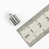Концевик-шапочка, СМ-165, (набор 5 шт.), 1.2&times;0.8 см, d(вн.)=0.7 см, цвет серебро