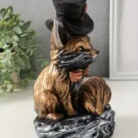 Копилка "Лиса в шляпе" 24х15 см, бронза с серебром Копилка "Лиса в шляпе" 24х15 см, бронза с серебром