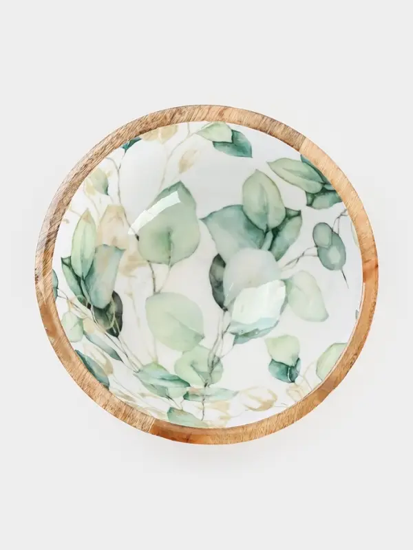Салатник &laquo;Листья&raquo;, 25&times;25&times;10 см, дерево манго
