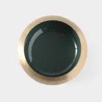Подсвечник золотой c зелёным покрытием, 8&times;8&times;3.5 см