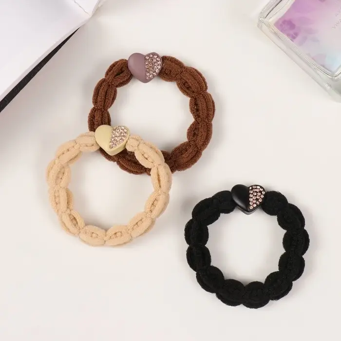 Резинка для волос Резинка для волос "Пени" сердце, 5,5 см, микс