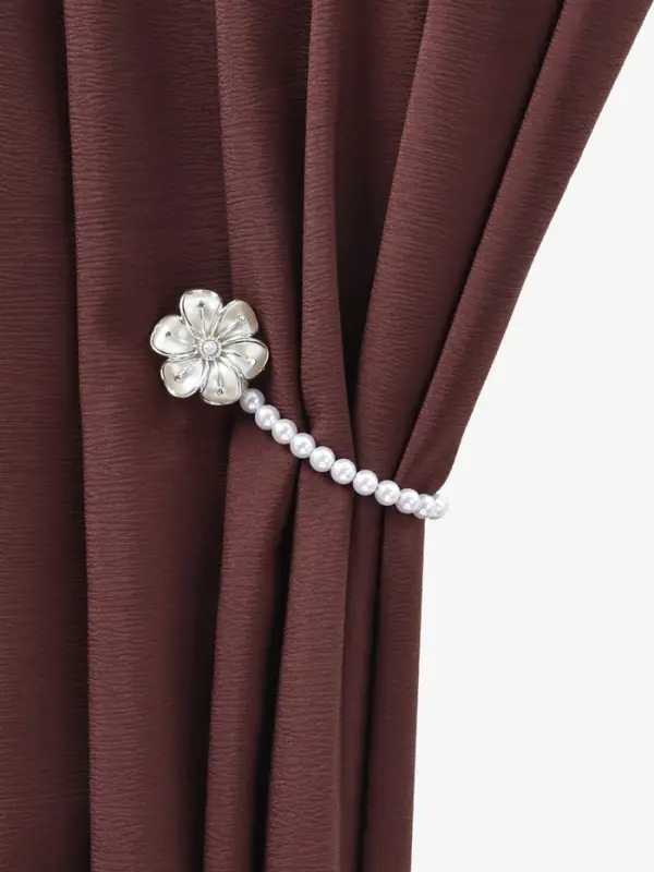 Подхват для штор &laquo;Цветок&raquo;, d=6 см, цвет серебряный/белый