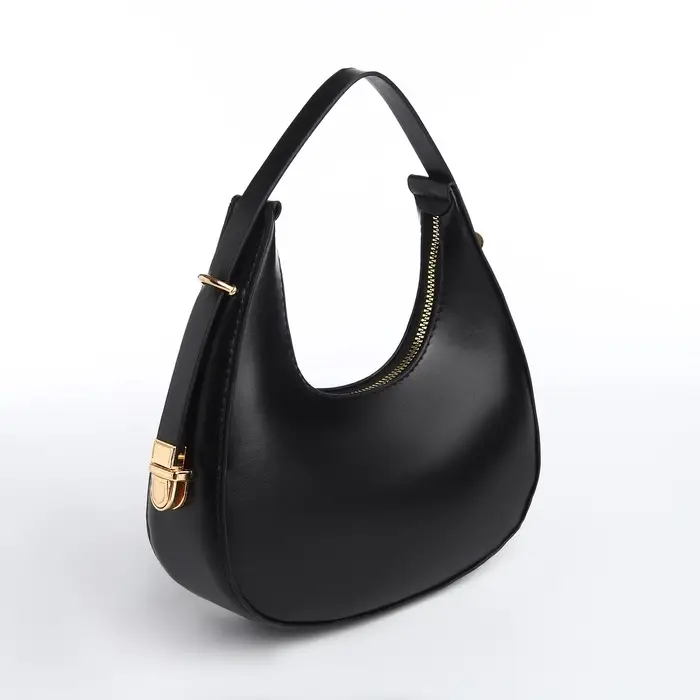 Сумка женская багет на молнии, 20.5&times;7&times;10.5 см, чёрная