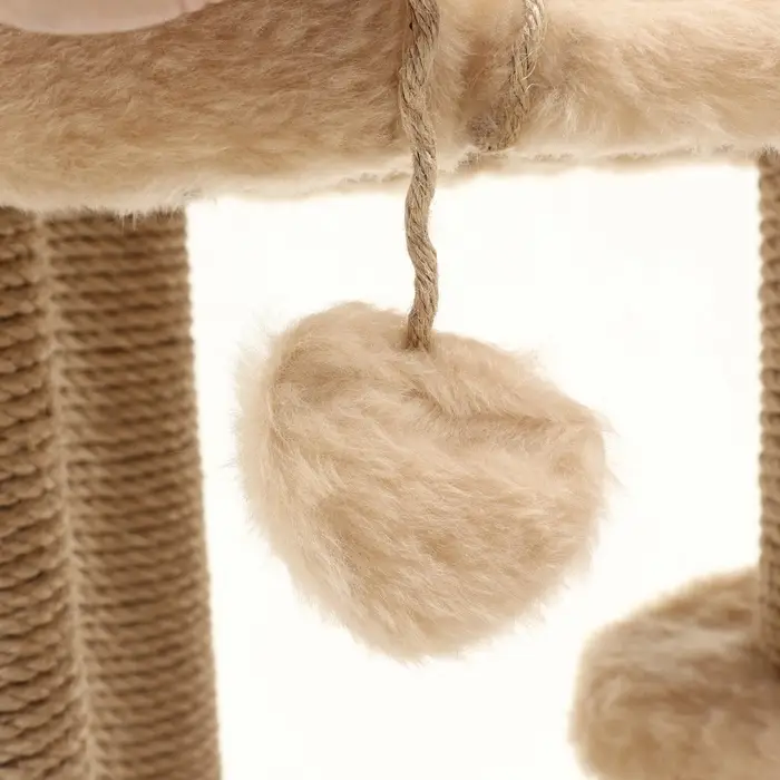 Домик для кошек с когтеточкой, 80&times;33&times;91 см, овальный, с площадкой, джут, цвет МИКС