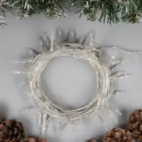 Гирлянда &laquo;Нить&raquo; 5 м с насадками &laquo;Игла&raquo;, IP20, прозрачная нить, 50 LED, свечение мульти, 8 режимов, 220 В