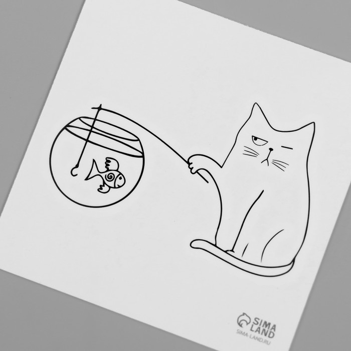 Татуировка на тело чёрная Татуировка на тело чёрная "Котики" набор 10 шт 6х6 см