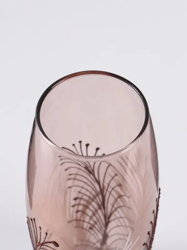 Ваза &laquo;Креман&raquo; овал, шоколад, h=26 см, стекло, светло-коричневая