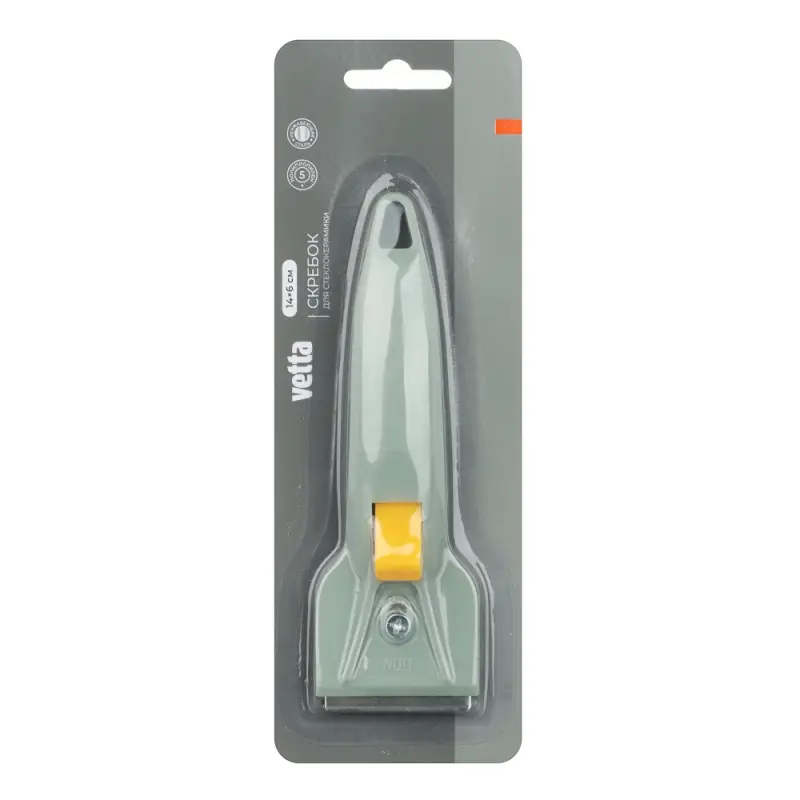 VETTA Скребок для стеклокерамики, 14х6см, нерж.сталь, полипропилен