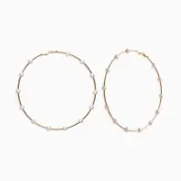 Серьги-кольца &laquo;Жемчуг&raquo;, d=10 см, №6, белые в золоте