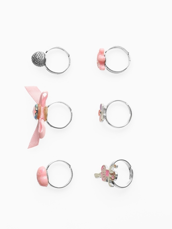 Кольца детские Кольца детские "Выбражулька" набор 6шт,балерина ассорти форма, цвет МИКС, б-р