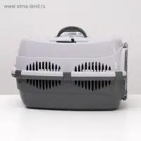 Переноска для животных до 12 кг &laquo;Пижон&raquo;, 49&times;33&times;32 см, металлическая дверь, пластик, серая