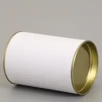 Тубус белый 73&times;110 мм (90 мм внутренняя высота), картон, металлическая крышка