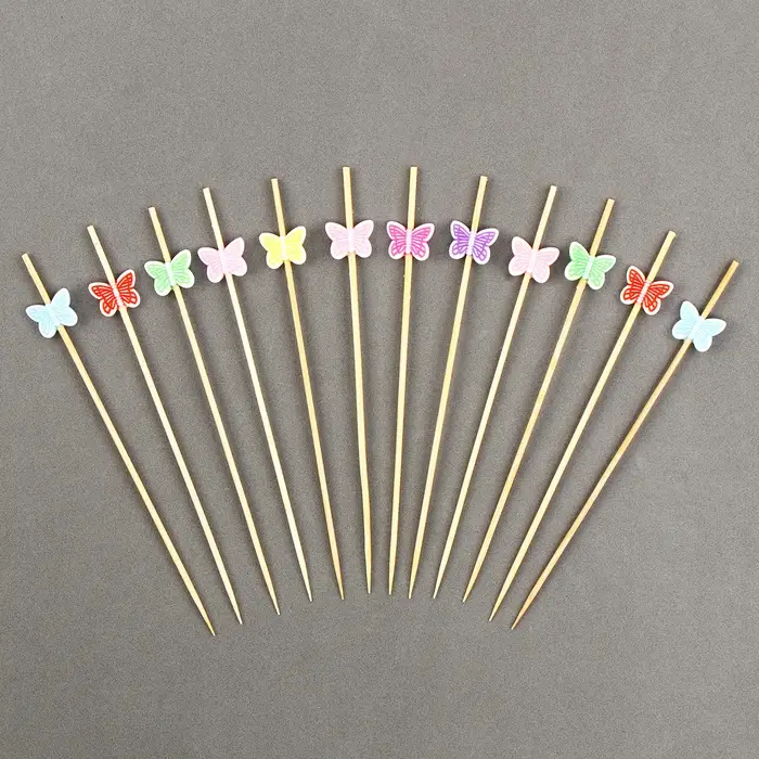 Шпажки для канапе деревянные «Бабочки», 12 см, набор 12 шт.