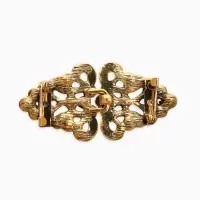 Зажим для кардигана "Ажур", бутоны, цвет золотой в черненом золоте Зажим для кардигана "Ажур", бутоны, цвет золотой в черненом золоте