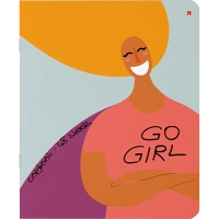 Тетрадь общая А5 ,48л, клетка,скрепка, ДЕВУШКА-УЛЫБКА, 5шт в уп,7-48-1067/5