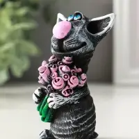 Фигурка полистоун &laquo;Кот с цветами&raquo;, 8 см