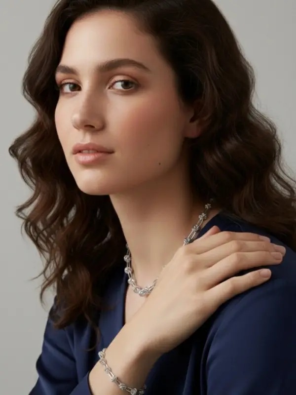 Набор 2 предмета: цепь, браслет &laquo;Узел&raquo;, 20, 40 см, медь, цвет серебро