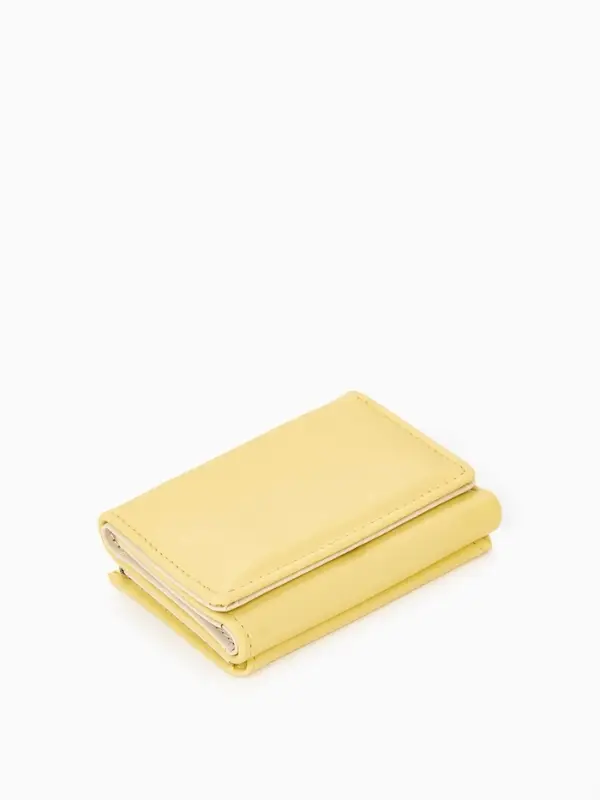 Кошелёк женский на кнопке, 10.5&times;3&times;8.5 см, однотонный, жёлтый