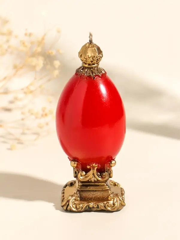 Свеча декоративная "Пасхальное яйцо на подставке" 5х11 см, 97 гр