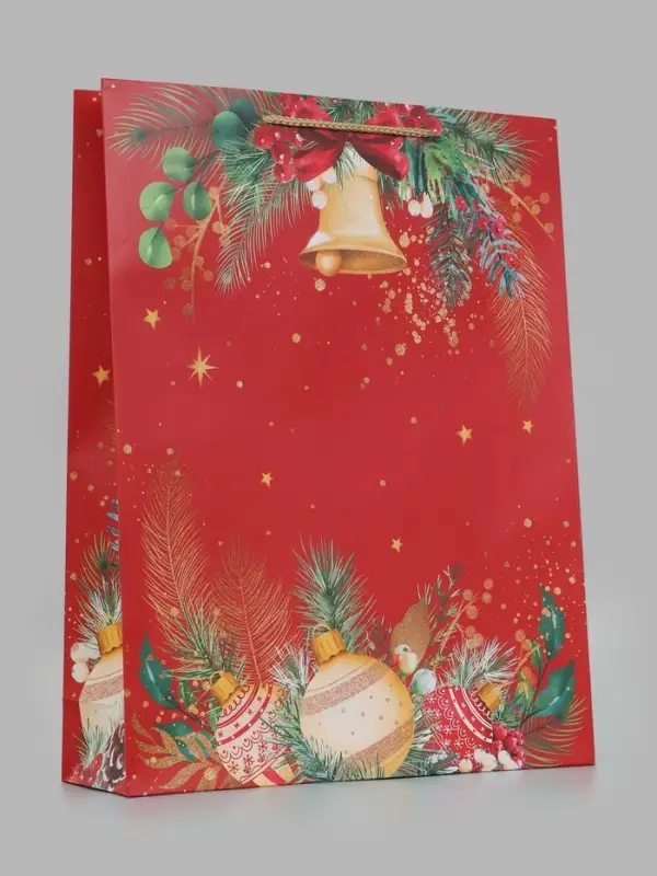 Пакет подарочный &laquo;Новогодний звон&raquo;, 33&times;10&times;42.5 см