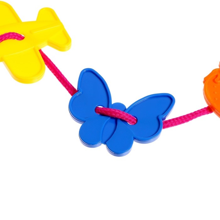 Шнуровка «Весёлые фигурки» в банке, 40 шт., МИКС, по методике Монтессори Шнуровка «Весёлые фигурки» в банке, 40 шт., МИКС, по методике Монтессори