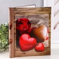 Фотоальбом 10 магнитных листов " Сердца" 23X28см, пер-т внутр.спираль