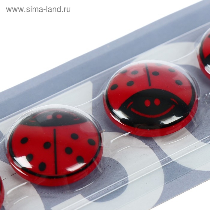 Магниты для досок 30 мм, 5 штук,  Магниты для досок 30 мм, 5 штук, "Божья коровка" красные