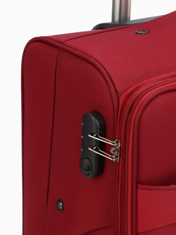 Чемодан на колёсах TEXTURA, кодовый замок, с увеличением, 42&times;26&times;68 см, 24", красный