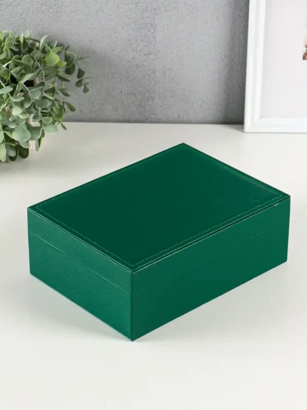 Шкатулка текстиль для украшений, съёмная подставка, цвет тёмно-зелёный, 23,5х17х8,7 см Шкатулка текстиль для украшений, съёмная подставка, цвет тёмно-зелёный, 23,5х17х8,7 см