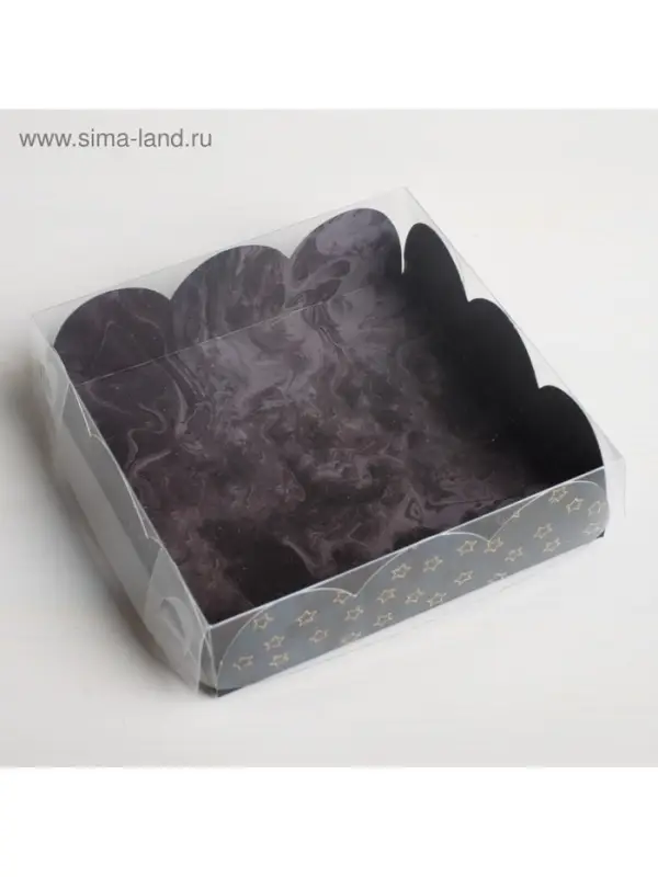 Коробка для печенья, кондитерская упаковка с пластиковой крышкой, For you, 10.5&times;10.5&times;3 см