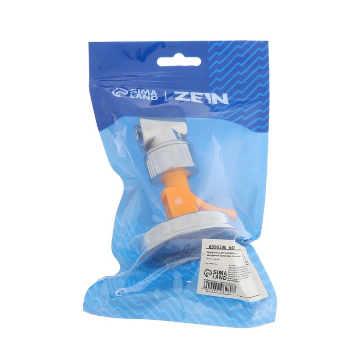 Держатель для душевой лейки ZEIN Z73, на вакуумной присоске, пластик, хром/оранжевый Держатель для душевой лейки ZEIN Z73, на вакуумной присоске, пластик, хром/оранжевый