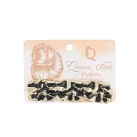 Заколка - автомат для волос QF &laquo;Филомена&raquo;, прямой, 9 см, чёрно-золотая