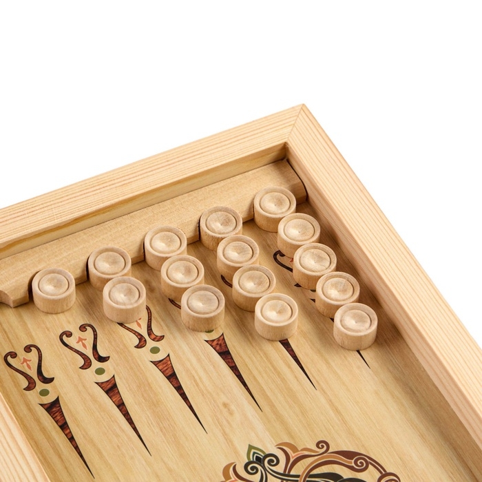 Нарды деревянные с шашками, настольная игра Нарды деревянные с шашками, настольная игра "Лев и луна", 40 х 40 см