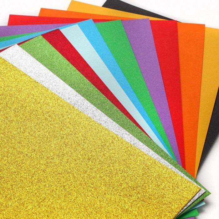 Картон цветной с блёстками, А4, 12 листов, 12 цветов, немелованный, двусторонний, в папке, 250 г/м², Щенячий патруль Картон цветной с блёстками, А4, 12 листов, 12 цветов, немелованный, двусторонний, в папке, 250 г/м², Щенячий патруль