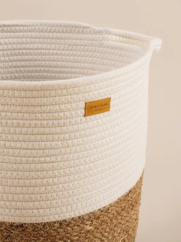 Корзина для белья плетеная круглая SL Home Orden, хлопок, гиацинт, 35&times;40 см