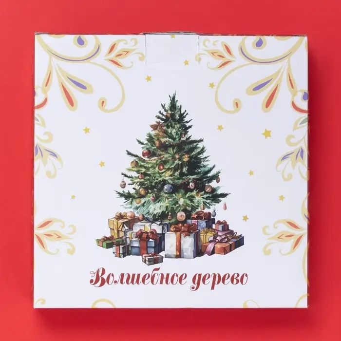 Тарелка новогодняя Доляна «Волшебное дерево», d=20,5 см, фарфор, цвет белый Тарелка новогодняя Доляна «Волшебное дерево», d=20,5 см, фарфор, цвет белый