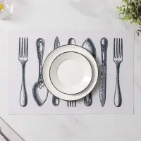 Салфетки сервировочные на стол Доляна &laquo;Сервировка&raquo;, 4 шт., 30&times;45 см, белые