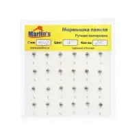 Мормышка паяная Marlin's глазок, 4 мм, 12 никель, 24 шт.