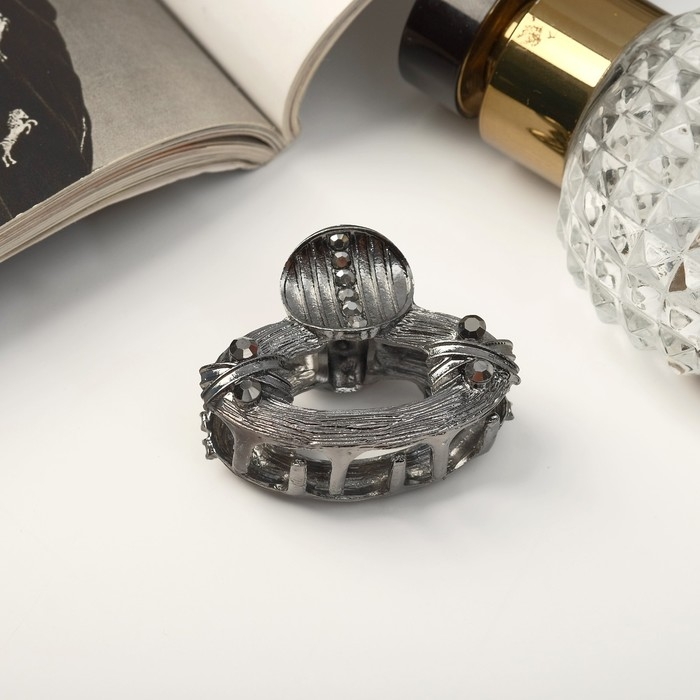 Краб для волос Краб для волос "Оливия" веночек блеск, 4 см, серебро