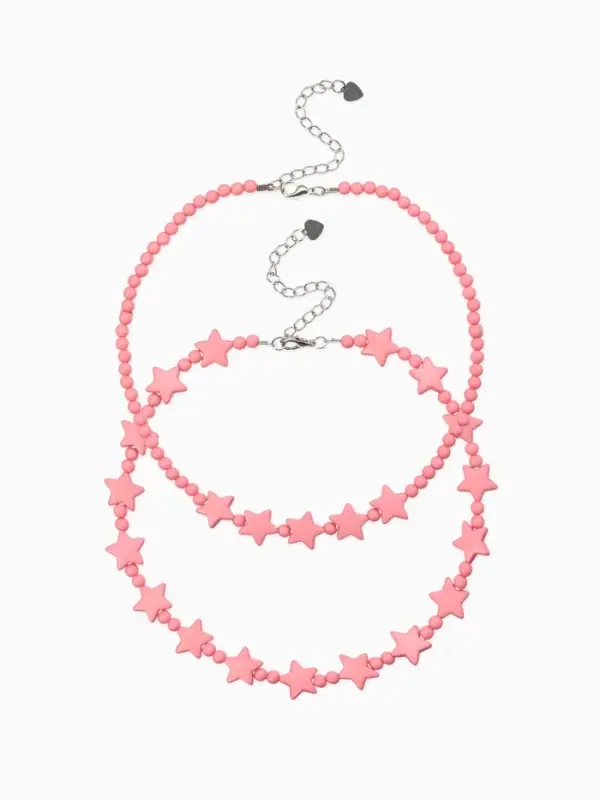 Бусы детские «Выбражулька. Звезды», набор 2 шт. розовые Бусы детские «Выбражулька. Звезды», набор 2 шт. розовые