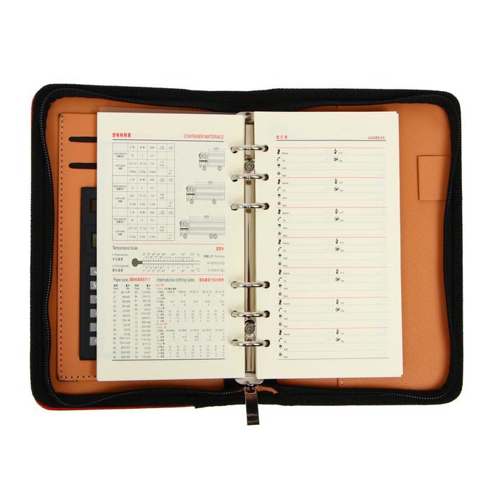 Органайзер на кольцах А6, 96 листов в линейку, на молнии с 3-х сторон, кожзам, МИКС Органайзер на кольцах А6, 96 листов в линейку, на молнии с 3-х сторон, кожзам, МИКС