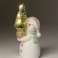 Фигурка с подсветкой &laquo;Снеговичок с ёлочкой&raquo; 5&times;6.5&times;12 см