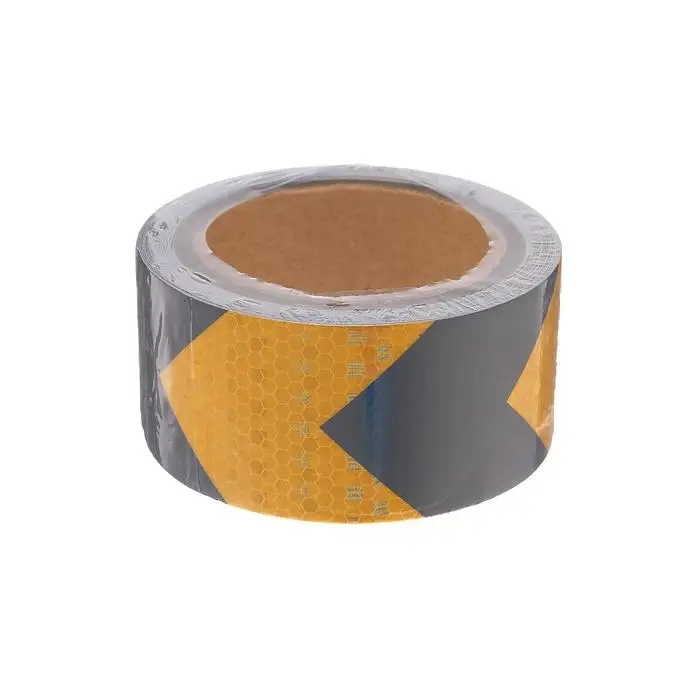 Светоотражающая лента, самоклеящаяся, черно-желтая, 5 см &times; 5 м