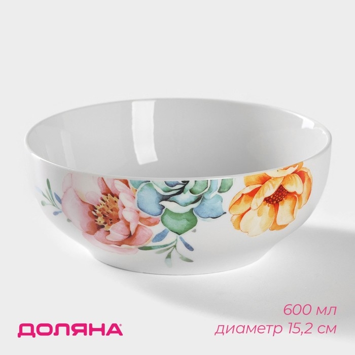 Салатник фарфоровый Доляна «Пташка» 600 мл, d=15,2 см, цвет белый Салатник фарфоровый Доляна «Пташка» 600 мл, d=15,2 см, цвет белый