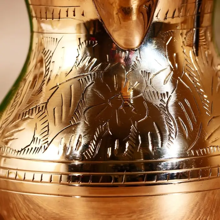 Турка луковица большая, 10.5×22×10.5 см, латунь, резной узор