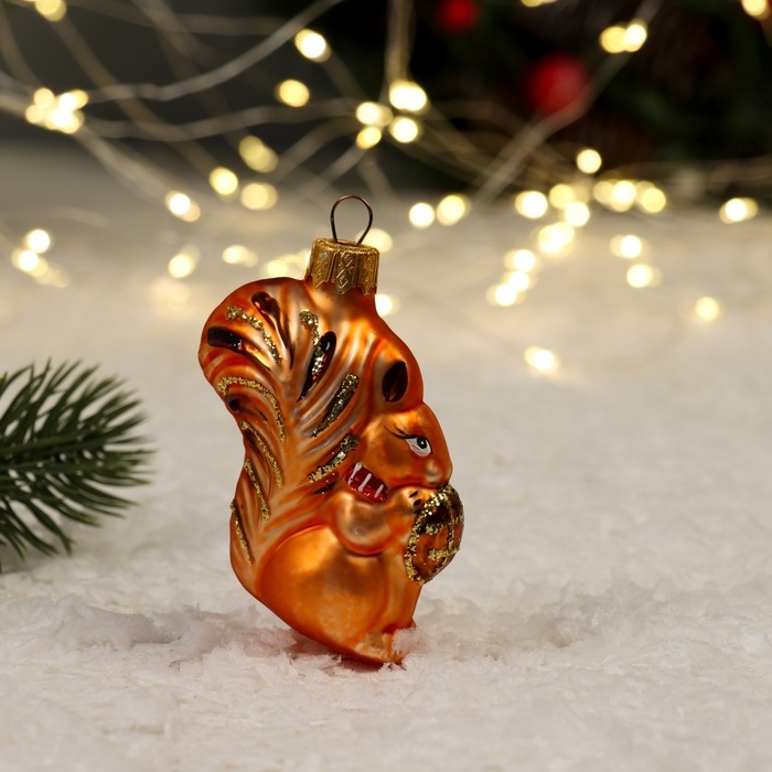 Ёлочное украшение Ёлочное украшение "Белочка с орешком", в подарочной упаковке, h-10 см