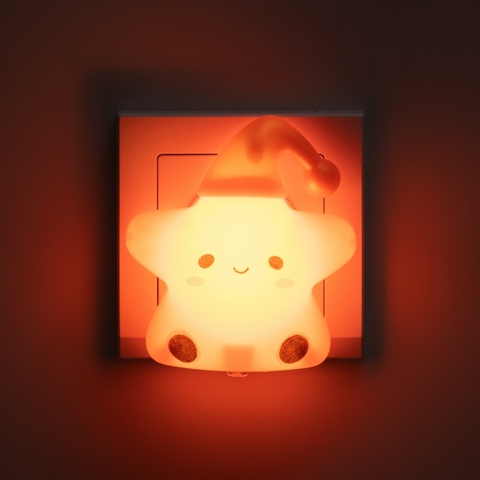 Ночник «Звездочка в колпаке» 1Вт LED оранжевый 6,5х8х8,5см