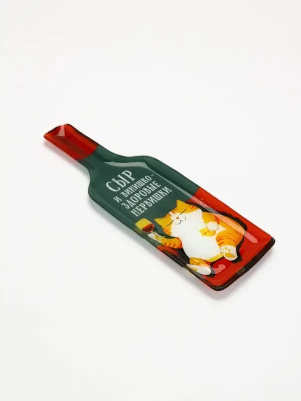 Тарелка в форме бутылки «Котик», 11.3×34.5 см Тарелка в форме бутылки «Котик», 11.3×34.5 см