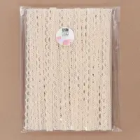 Кружево вязаное, 10 мм, 15&plusmn;1 м, бежевое